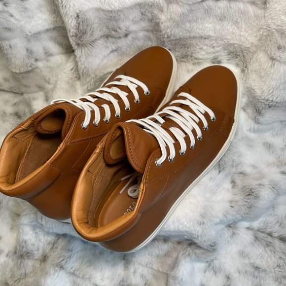 Polo Ralph Lauren NEW Nappa Leather High Top Dree Sneakers Mens Size 10 - Picture 7 of 9